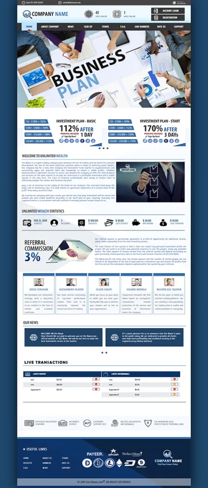 HYIP Zhrt Investment Template 19 Design