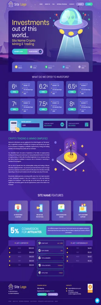 HYIP zhrt Investment Template 190 Design