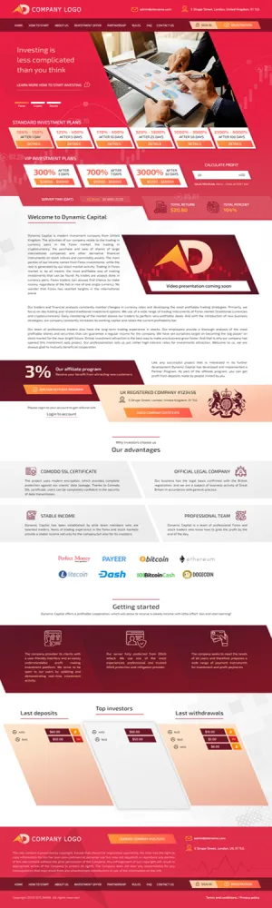 HYIP zhrt Investment Template 194 Design