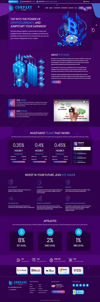 HYIP Zhrt Investment Template 20 Design