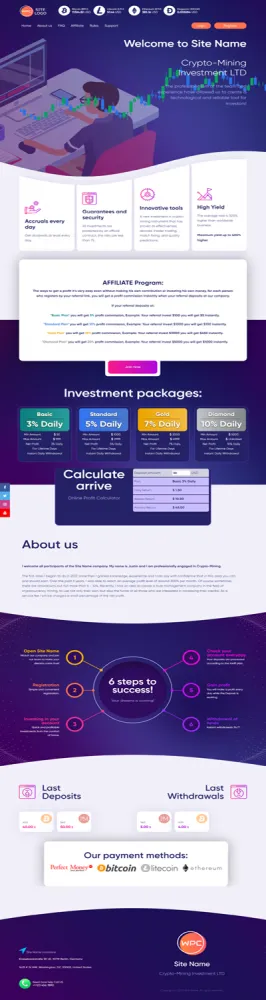 HYIP zhrt Investment Template 200 Design