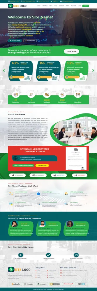 HYIP zhrt Investment Template 206 Design