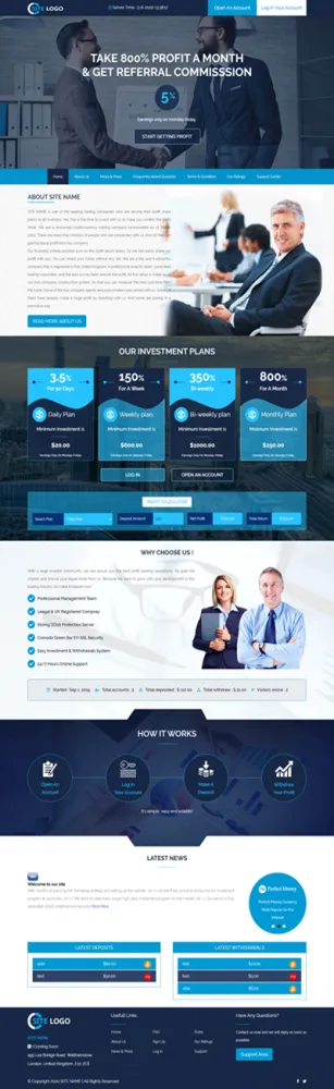 HYIP zhrt Investment Template 207 Design