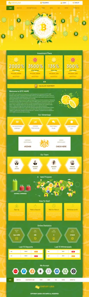 HYIP zhrt Investment Template 209 Design