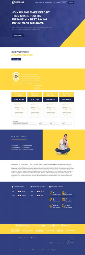 HYIP Zhrt Investment Template 21 Design
