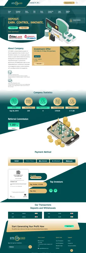 HYIP zhrt Investment Template 211 Design