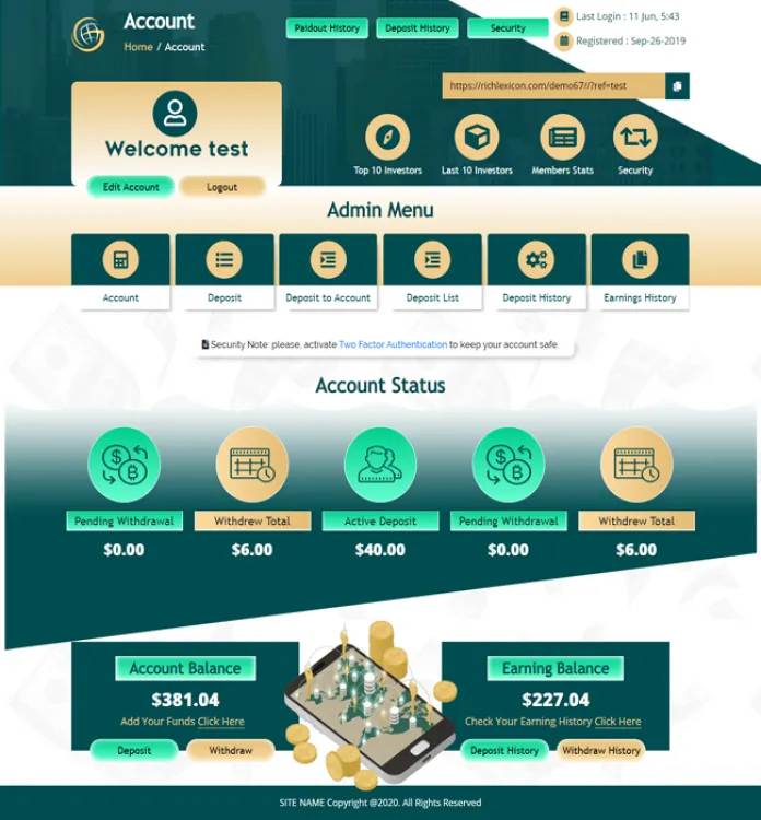 Investment Template 2 Page