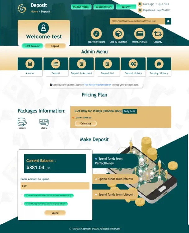 Investment Template 3 Page