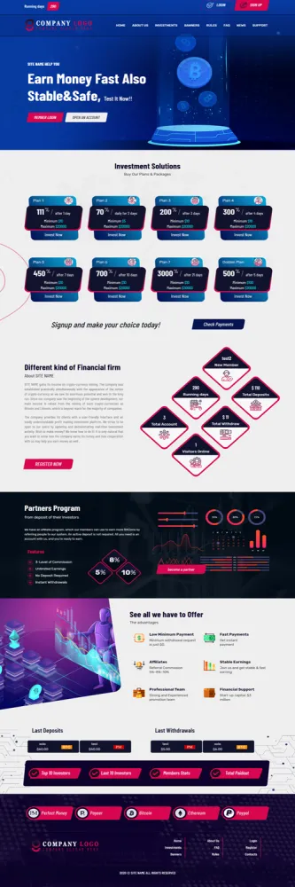 HYIP zhrt Investment Template 216 Design