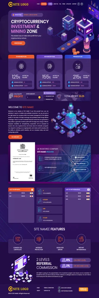 HYIP zhrt Investment Template 217 Design