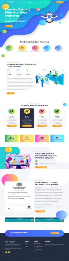 HYIP zhrt Investment Template 218 Design