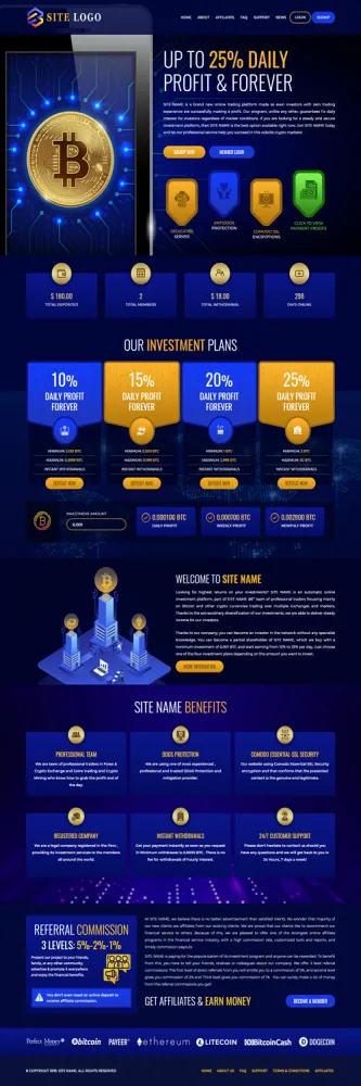 HYIP zhrt Investment Template 220 Design