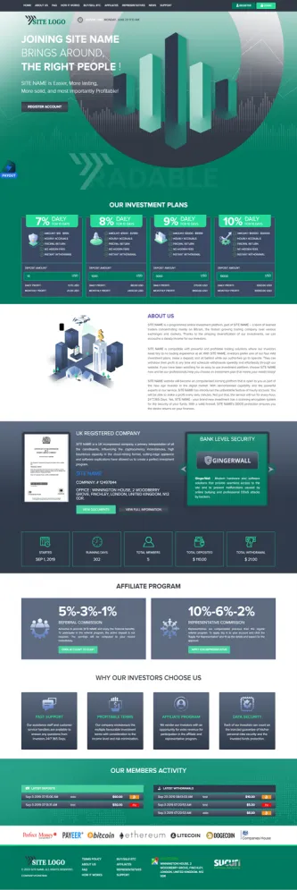 HYIP zhrt Investment Template 222 Design