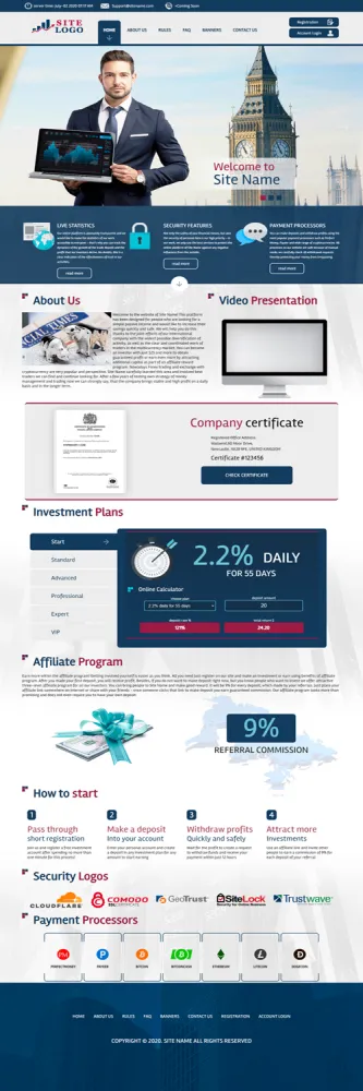 HYIP zhrt Investment Template 224 Design