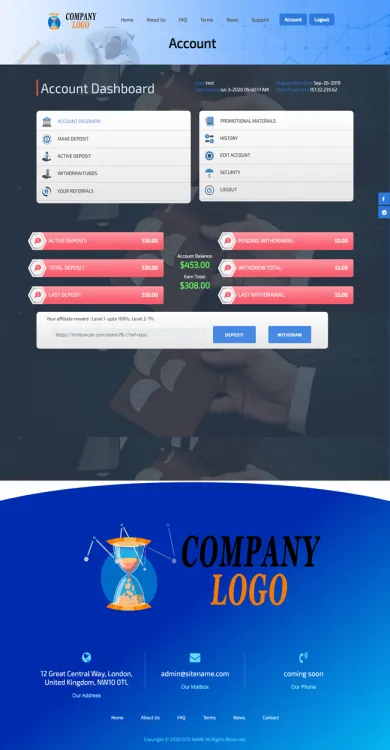 Investment Template 2 Page