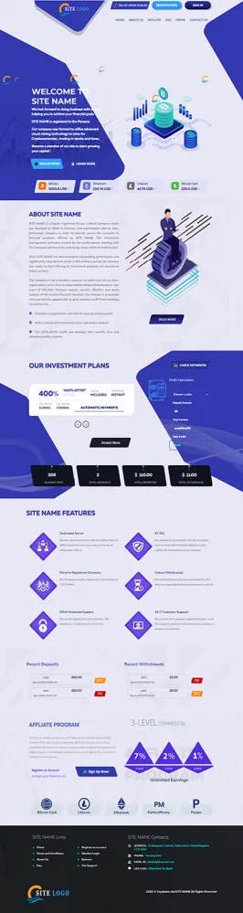 HYIP zhrt Investment Template 227 Design