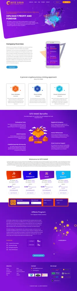 HYIP zhrt Investment Template 231 Design