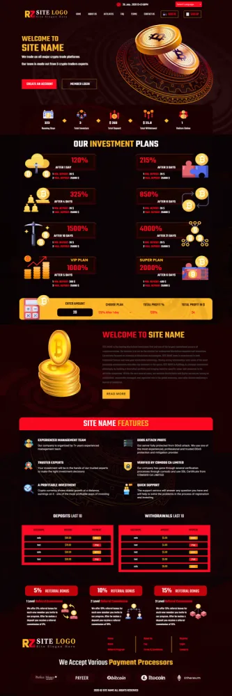 HYIP zhrt Investment Template 232 Design