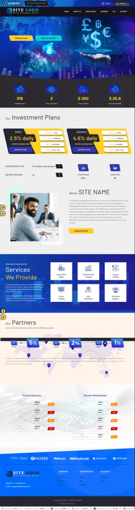 HYIP zhrt Investment Template 238 Design