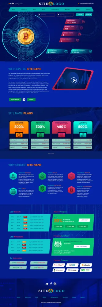 HYIP zhrt Investment Template 241 Design