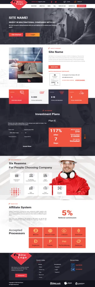 HYIP zhrt Investment Template 242 Design