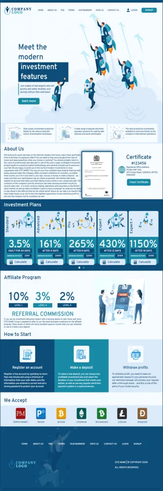 HYIP zhrt Investment Template 244 Design