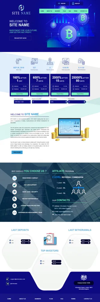 HYIP zhrt Investment Template 247 Design
