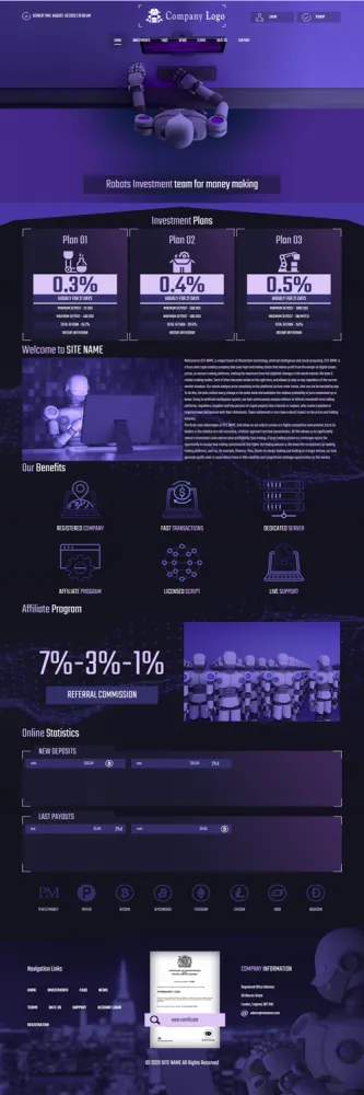 HYIP zhrt Investment Template 248 Design
