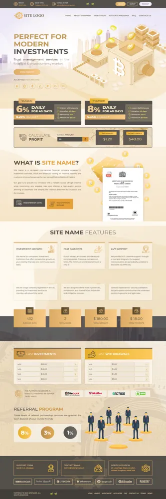 HYIP zhrt Investment Template 249 Design
