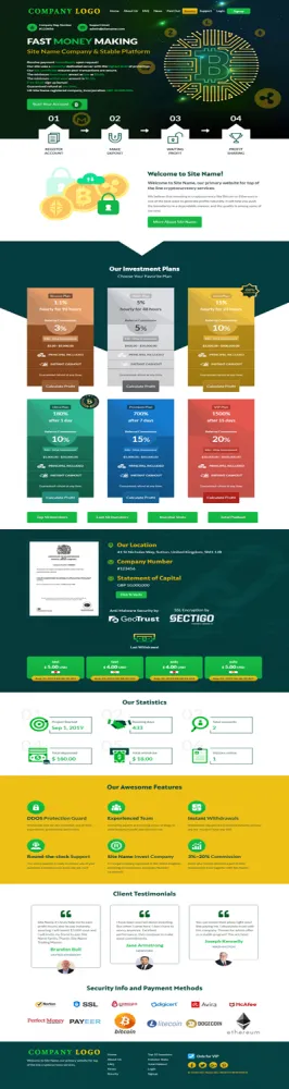 HYIP zhrt Investment Template 250 Design