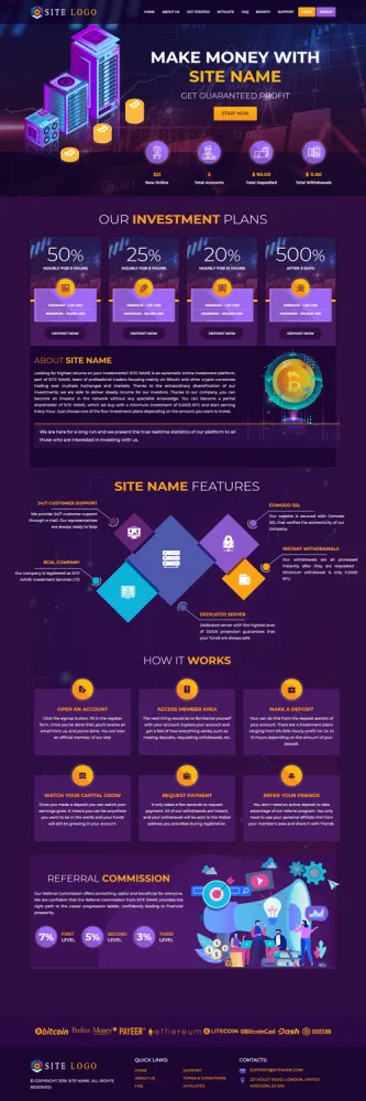 HYIP zhrt Investment Template 252 Design