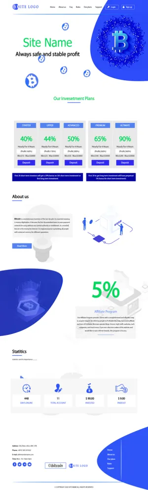 HYIP zhrt Investment Template 253 Design