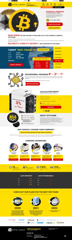 HYIP zhrt Investment Template 258 Design