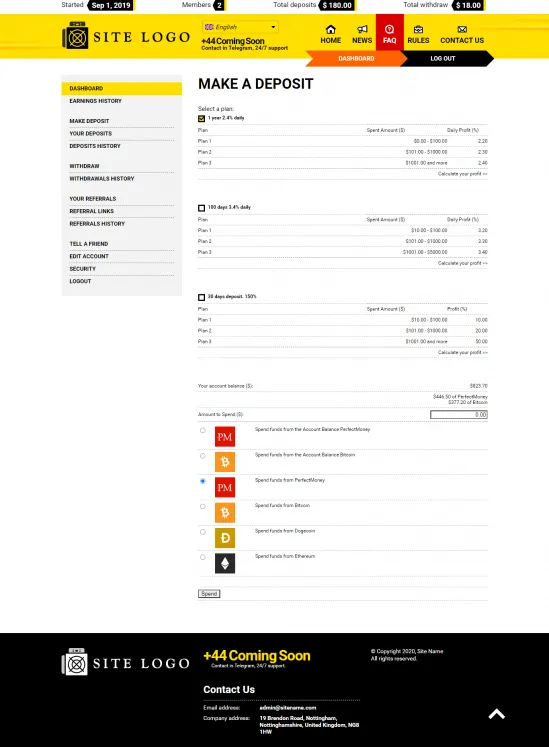 Investment Template 3 Page