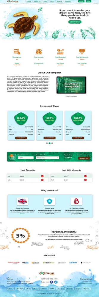 HYIP zhrt Investment Template 26 Design
