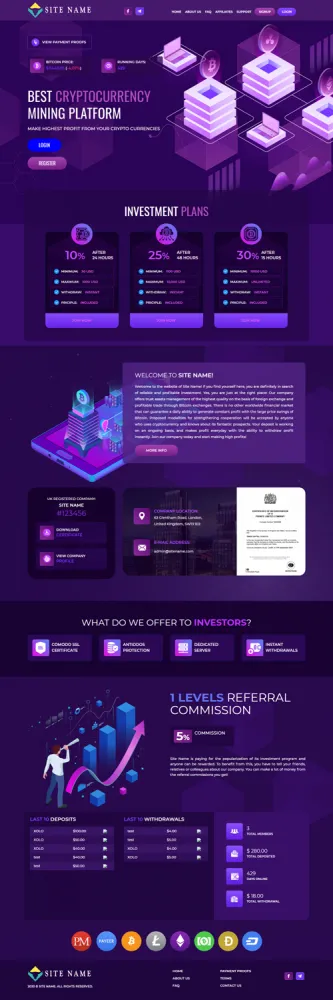HYIP zhrt Investment Template 262 Design