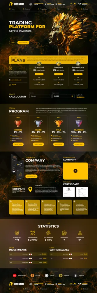 HYIP zhrt Investment Template 266 Design