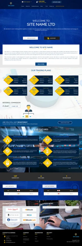 HYIP zhrt Investment Template 270 Design