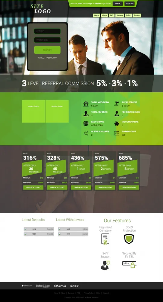 HYIP zhrt Investment Template 271 Design