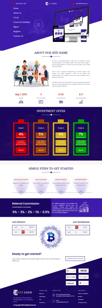 HYIP zhrt Investment Template 279 Design