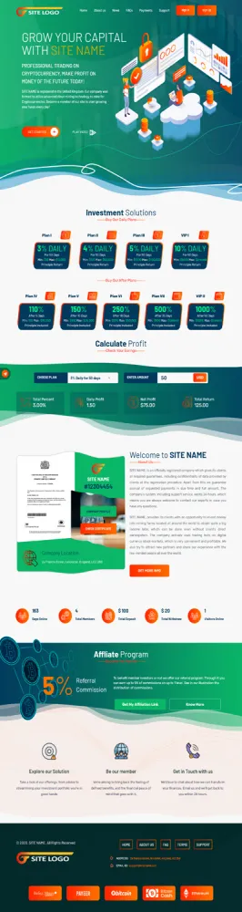 HYIP zhrt Investment Template 280 Design