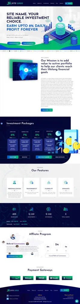 HYIP zhrt Investment Template 281 Design