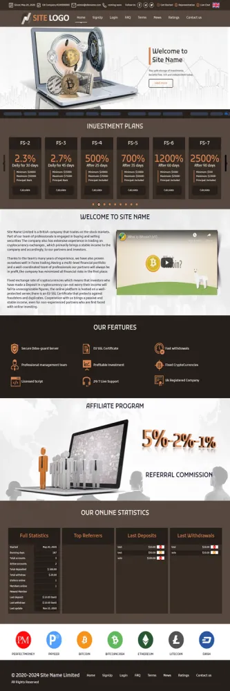 HYIP zhrt Investment Template 284 Design