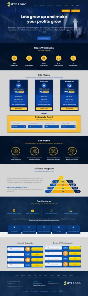 HYIP zhrt Investment Template 285 Design