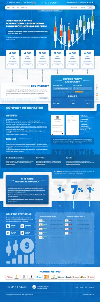 HYIP zhrt Investment Template 288 Design