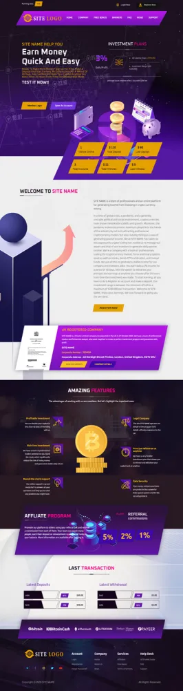 HYIP zhrt Investment Template 289 Design