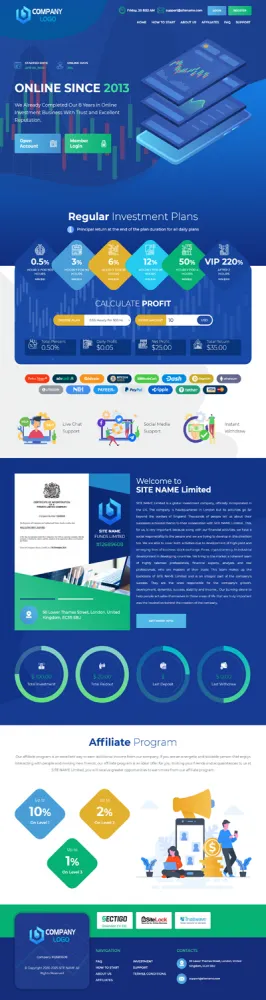 HYIP zhrt Investment Template 290 Design