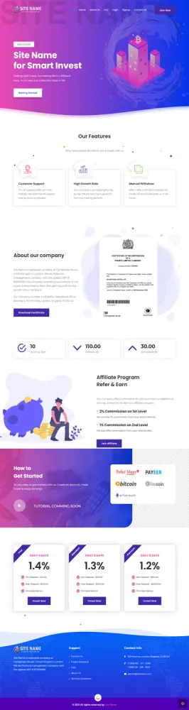 HYIP zhrt Investment Template 292 Design