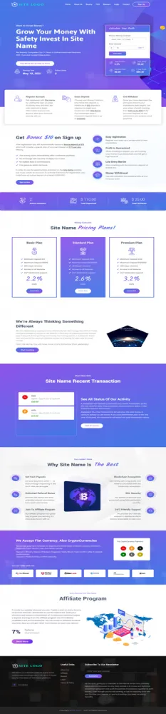 HYIP zhrt Investment Template 295 Design