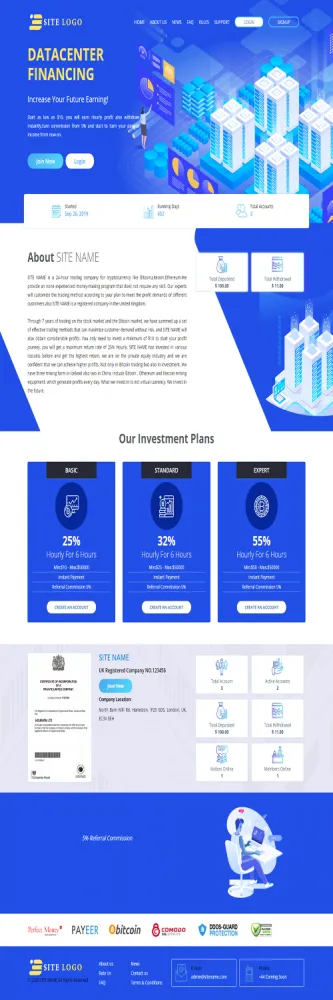 HYIP zhrt Investment Template 297 Design